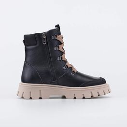 752282-52 Высокие ботинки для девочки для девочки черный фото №2