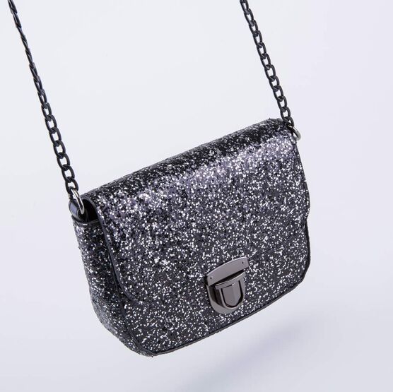 02802381-40 Блестящая детская сумка для девочки черный для девочки черный фото №5