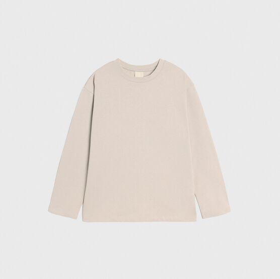 07702071-40 Хлопковый лонгслив для мальчика для мальчики бежевый