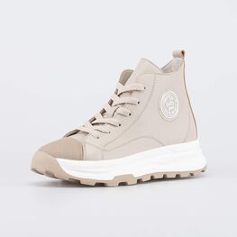 652225-21 Кожаные ботинки для девочки для девочки бежевый