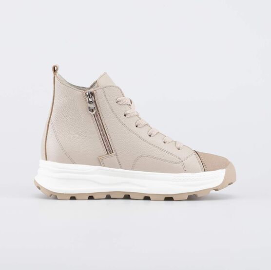 652225-21 Кожаные ботинки для девочки для девочки бежевый фото №2