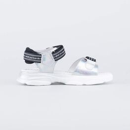 624026-22 Босоножки серебристые для девочки серебристый фото №2