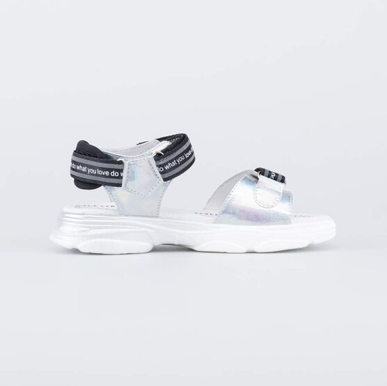 624026-22 Босоножки серебристые для девочки серебристый фото №2
