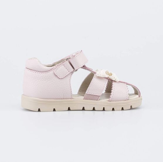 122254-22 Кожаные сандалии с бантиком для девочки розовый фото №2