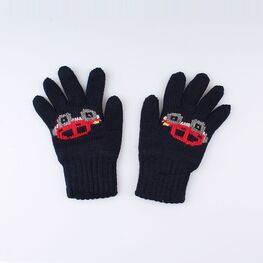 07722134-40 Перчатки детские двухслойные темно-синие для мальчики темно-синий фото №2