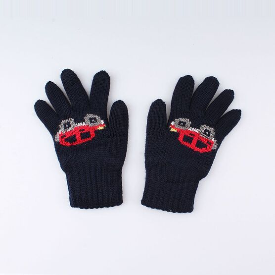 07722134-40 Перчатки детские двухслойные темно-синие для мальчики темно-синий фото №2