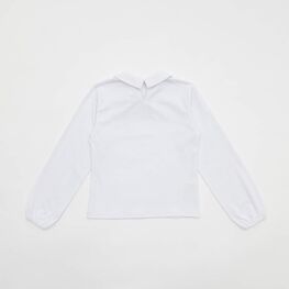 07867014-60 Блузка для девочки с длинным рукавом белый для девочки белый фото №2