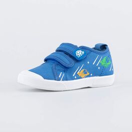 231217-11 Кеды хлопковые на липучках Космос для мальчики синий