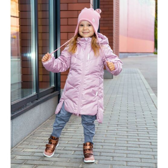 07858011-40 Пальто-пуховик для девочки пудровый для девочки пудровый фото №5