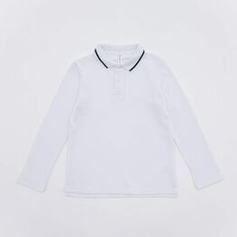 07701005-60 Рубашка-поло с длинным рукавом белый для мальчики белый