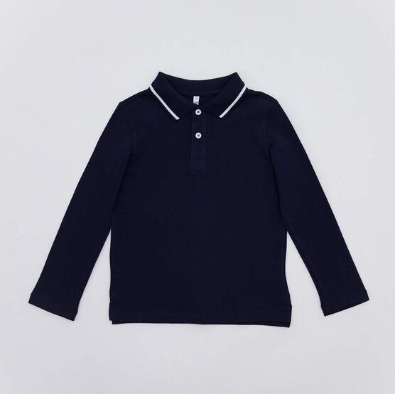 07701005-61 Рубашка-поло с длинным рукавом темно-синий для мальчики темно-синий