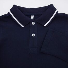 07701005-61 Рубашка-поло с длинным рукавом темно-синий для мальчики темно-синий фото №3