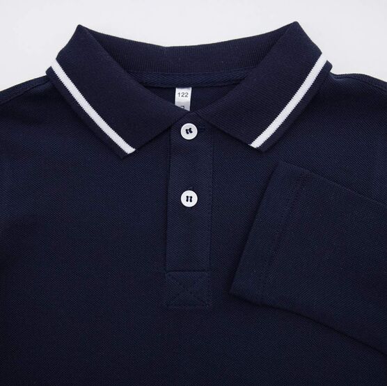 07701005-61 Рубашка-поло с длинным рукавом темно-синий для мальчики темно-синий фото №3