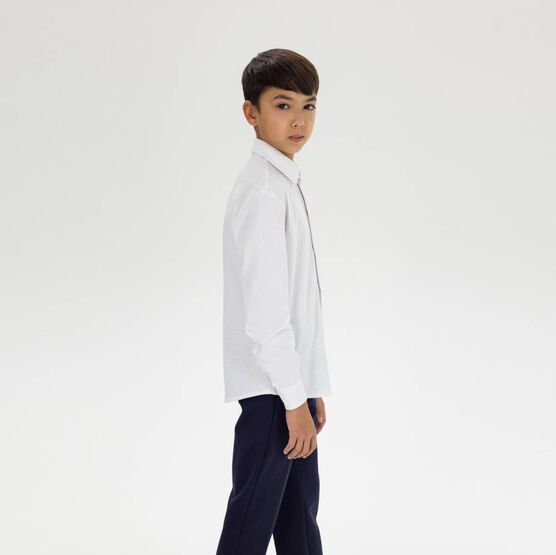 07703014-60 Белая рубашка с длинным рукавом для мальчика для мальчики белый фото №2