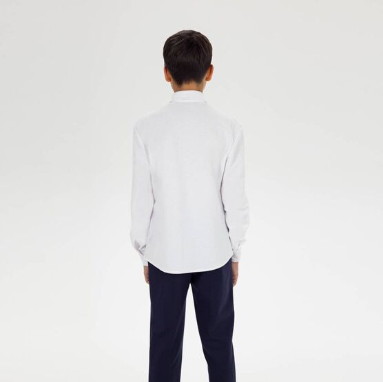 07703014-60 Белая рубашка с длинным рукавом для мальчика для мальчики белый фото №3