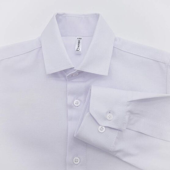 07703015-60 Рубашка-сорочка с длинным рукавом для мальчика для мальчики белый фото №3