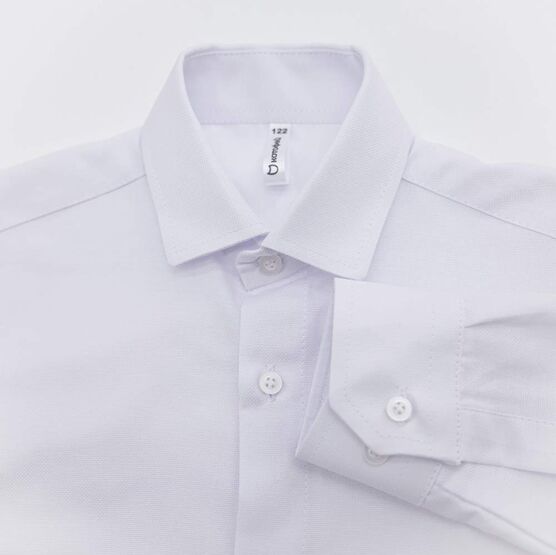 07703016-60 Рубашка-сорочка с длинным рукавом для мальчика для мальчики белый фото №3