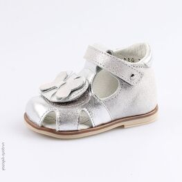 022104-23 Туфли летние для девочки серебрист.