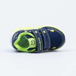 144164-71 Всепогодные кроссовки из материала SoftShell с подсветкой на подошве для мальчики син-зел фото №4