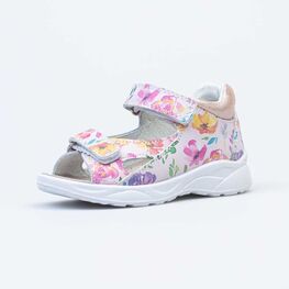 122186-22 Босоножки для девочки кожаные для девочки персиковый