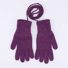 07821239-41 Перчатки из шерсти мериноса фиолетовый для девочки фиолетовый