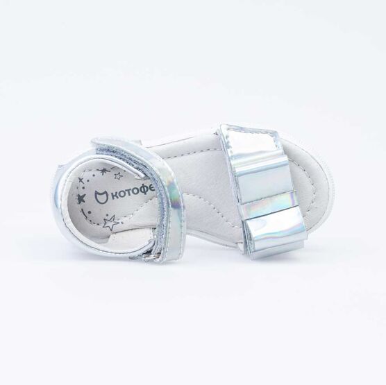 122173-21 Босоножки для девочки кожаные для девочки серебрист. фото №4