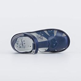 122196-21 Босоножки для девочки кожаные для девочки синий фото №4