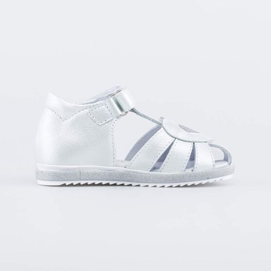 322167-21 Босоножки для девочки кожаные для девочки белый фото №2