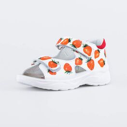 322172-21 Босоножки для девочки кожаные для девочки бел-кра