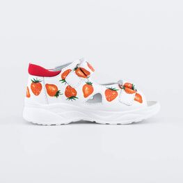 322172-21 Босоножки для девочки кожаные для девочки бел-кра фото №2