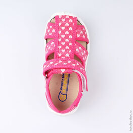 221044-12 Босоножки текстильные для девочки фуксия фото №4