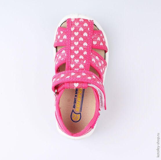 221044-12 Босоножки текстильные для девочки фуксия фото №4