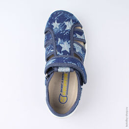 421036-11 Сандалии текстильные для мальчики светло-синий фото №4