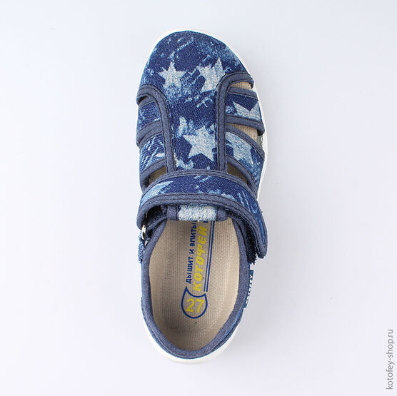 421036-11 Сандалии текстильные для мальчики светло-синий фото №4