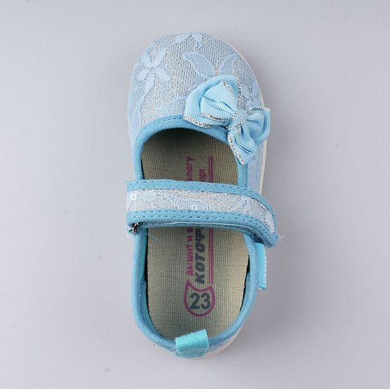 131128-11 Текстильная обувь для девочки голубой фото №4