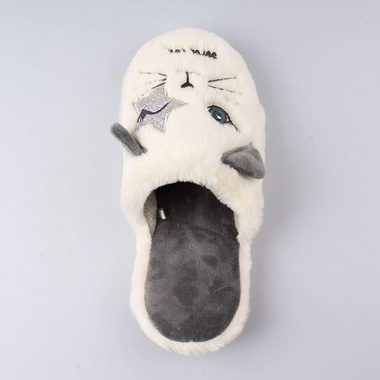 531123-12 Тапочки для девочки бел-сер фото №4