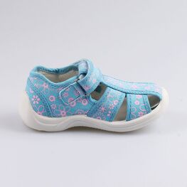 221042-11 Босоножки текстильные для девочки голубой фото №2