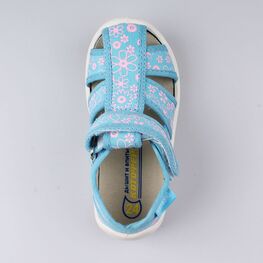 221042-11 Босоножки текстильные для девочки голубой фото №4