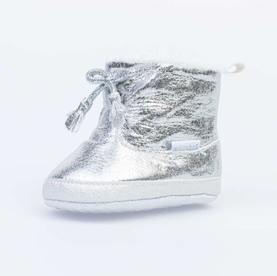 001090-11 Пинетки- сапожки серебристые для универсальные серебрист.