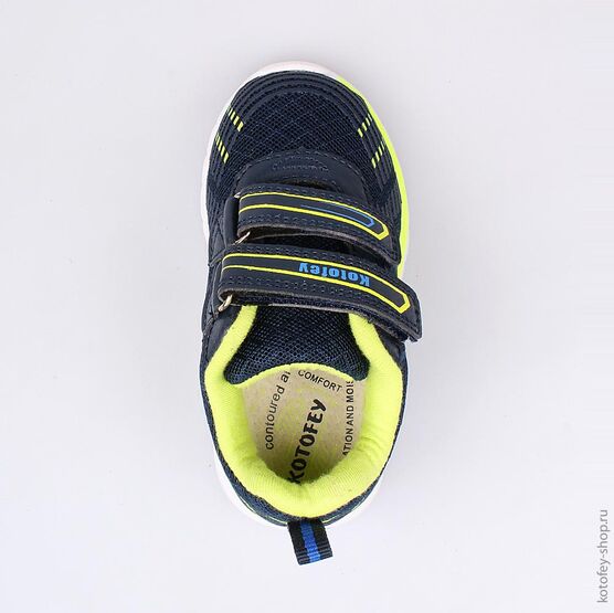 144067-71 Кроссовки для мальчики син-жел фото №4