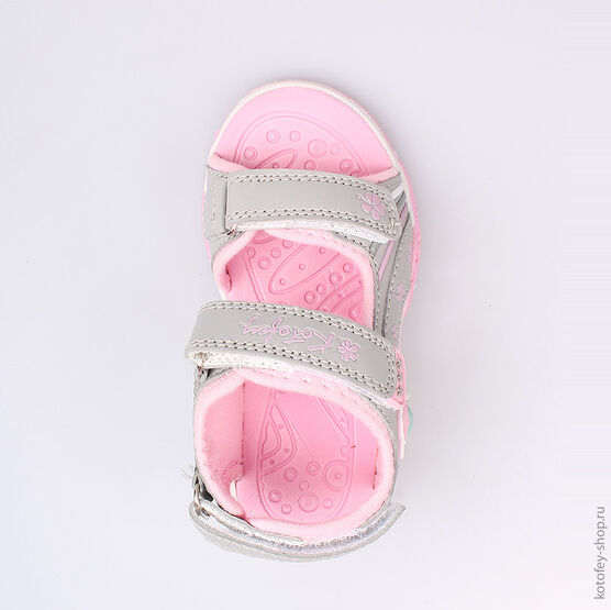 323058-11 Пляжная обувь для девочки сер-роз фото №4