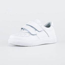 432166-21 Белые полуботинки на липучках для мальчики белый фото №2