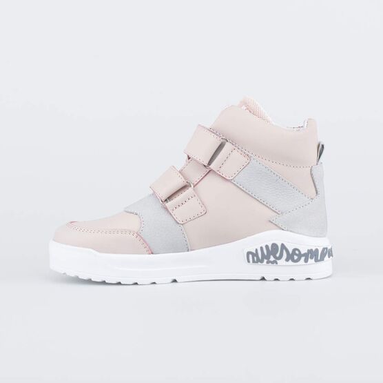 652205-21 Кожаные ботинки на липучках для девочки розовый фото №2