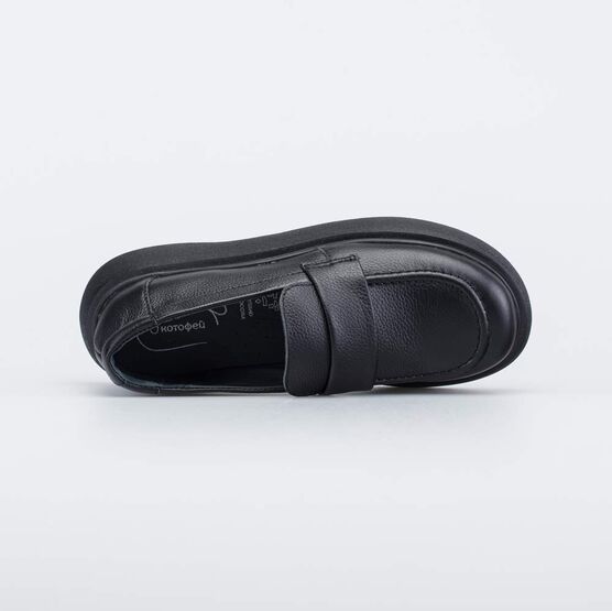 732397-21 Школьные лоферы подростковые для девочки черный фото №4