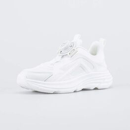 744243-11 Белые кроссовки с системой быстрой шнуровки для девочки белый