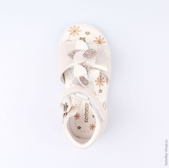 122103-22 Босоножки для девочки бежевый фото №4