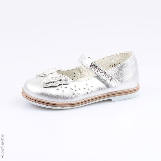 332078-22 Туфли для девочки серебрист.
