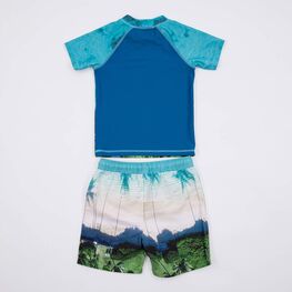 07786003-40 Купальный костюм для мальчика для мальчики белый + голубой фото №2