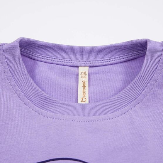07802048-42 Футболка из кулирки Три кота сиреневый для девочки сиреневый фото №4