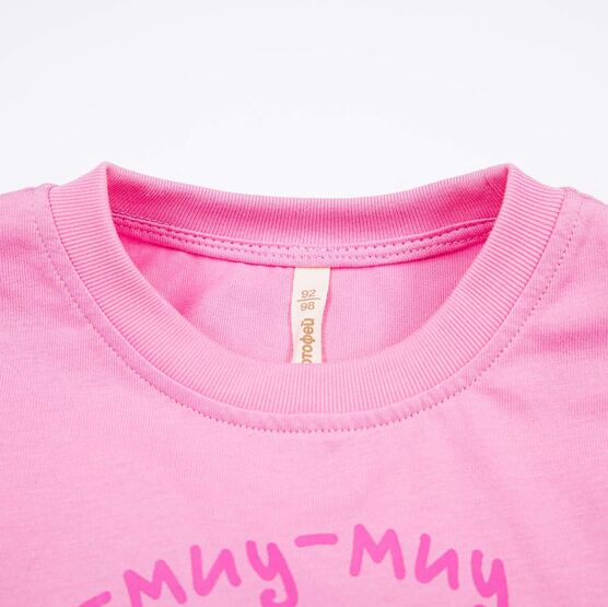 07802048-43 Футболка из кулирки Три кота розовый для девочки розовый фото №4